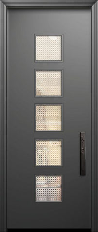 WDMA 36x96 Door (3ft by 8ft) Exterior Smooth 96in Venice Solid Contemporary Door w/Metal Grid 1