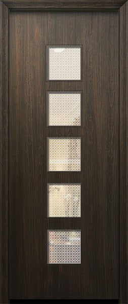 WDMA 36x96 Door (3ft by 8ft) Exterior Mahogany 96in Venice Solid Contemporary Door w/Metal Grid 1