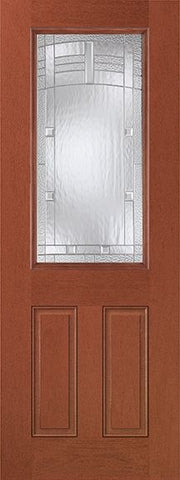 WDMA 36x96 Door (3ft by 8ft) Exterior Mahogany Fiberglass Impact Door 8ft Half Lite Maple Park 1