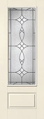 WDMA 36x96 Door (3ft by 8ft) Exterior Smooth Fiberglass Impact Door 8ft 3/4 Lite Blackstone 1