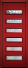 WDMA 36x96 Door (3ft by 8ft) Exterior 96in ThermaPlus Steel Beverly Contemporary Door w/Textured Glass 1