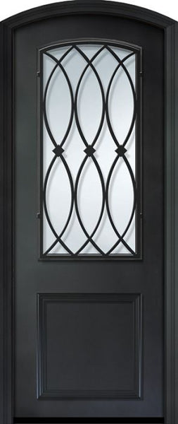 WDMA 36x96 Door (3ft by 8ft) Exterior 96in ThermaPlus Steel La Salle 1 Panel Arch Top 2/3 Arch Lite Door 1