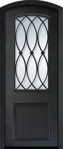 WDMA 36x96 Door (3ft by 8ft) Exterior 96in ThermaPlus Steel La Salle 1 Panel Arch Top 2/3 Arch Lite Door 1