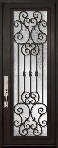 WDMA 36x96 Door (3ft by 8ft) Exterior 36in x 96in Marbella Full Lite Single Wrought Iron Entry Door 1