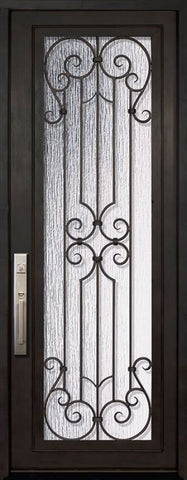 WDMA 36x96 Door (3ft by 8ft) Exterior 36in x 96in Milano Full Lite Single Wrought Iron Entry Door 1