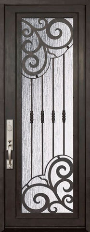 WDMA 36x96 Door (3ft by 8ft) Exterior 36in x 96in Barcelona Full Lite Single Wrought Iron Entry Door 1