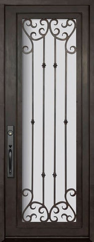 WDMA 36x96 Door (3ft by 8ft) Exterior 36in x 96in Valencia Full Lite Single Wrought Iron Entry Door 1