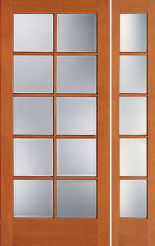 WDMA 38x80 Door (3ft2in by 6ft8in) Patio Fir 1510 10-Lite Exterior Door Sidelight 1