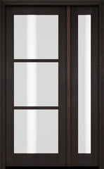 WDMA 38x80 Door (3ft2in by 6ft8in) Exterior Swing Mahogany 3 Lite TDL Single Entry Door Full Sidelight 2