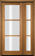 WDMA 38x80 Door (3ft2in by 6ft8in) Exterior Swing Mahogany 3 Lite TDL Single Entry Door Sidelight 1