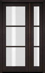 WDMA 38x80 Door (3ft2in by 6ft8in) Exterior Swing Mahogany 3 Lite TDL Single Entry Door Sidelight 2