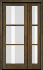 WDMA 38x80 Door (3ft2in by 6ft8in) Exterior Swing Mahogany 3 Lite TDL Single Entry Door Sidelight 3