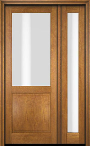 WDMA 38x80 Door (3ft2in by 6ft8in) Exterior Swing Mahogany 1/2 Lite Single Entry Door Full Sidelight 1