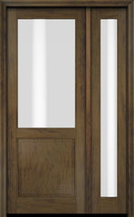 WDMA 38x80 Door (3ft2in by 6ft8in) Exterior Swing Mahogany 1/2 Lite Single Entry Door Full Sidelight 3