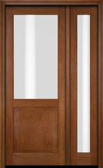 WDMA 38x80 Door (3ft2in by 6ft8in) Exterior Swing Mahogany 1/2 Lite Single Entry Door Full Sidelight 5