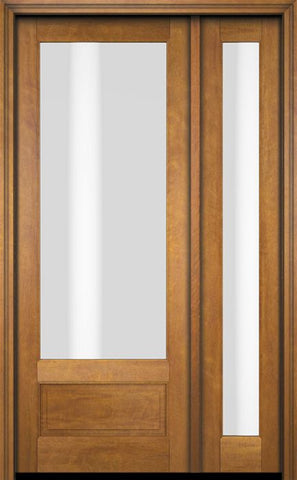 WDMA 38x80 Door (3ft2in by 6ft8in) Exterior Swing Mahogany 3/4 Lite Single Entry Door Full Sidelight 1