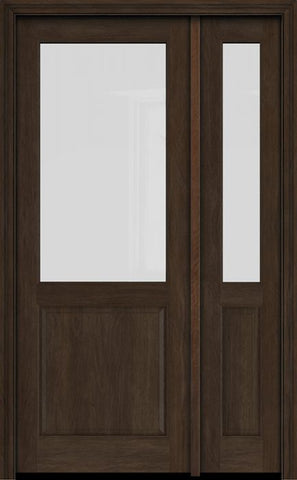 WDMA 38x80 Door (3ft2in by 6ft8in) Exterior Swing Mahogany 1/2 Lite Single Entry Door Sidelight 1