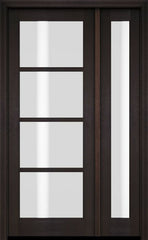 WDMA 38x80 Door (3ft2in by 6ft8in) Exterior Swing Mahogany 4 Lite TDL Single Entry Door Full Sidelight 2