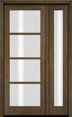 WDMA 38x80 Door (3ft2in by 6ft8in) Exterior Swing Mahogany 4 Lite TDL Single Entry Door Full Sidelight 3