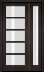 WDMA 38x80 Door (3ft2in by 6ft8in) Exterior Swing Mahogany 5 Lite TDL Single Entry Door Full Sidelight 2