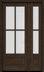 WDMA 38x80 Door (3ft2in by 6ft8in) Exterior Swing Mahogany 3/4 4 Lite TDL Single Entry Door Sidelight 1