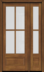 WDMA 38x80 Door (3ft2in by 6ft8in) Exterior Swing Mahogany 3/4 4 Lite TDL Single Entry Door Sidelight 2