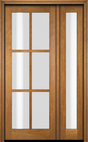 WDMA 38x80 Door (3ft2in by 6ft8in) Exterior Swing Mahogany 6 Lite TDL Single Entry Door Full Sidelight 1
