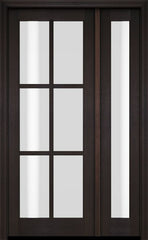 WDMA 38x80 Door (3ft2in by 6ft8in) Exterior Swing Mahogany 6 Lite TDL Single Entry Door Full Sidelight 2