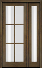 WDMA 38x80 Door (3ft2in by 6ft8in) Exterior Swing Mahogany 6 Lite TDL Single Entry Door Full Sidelight 3