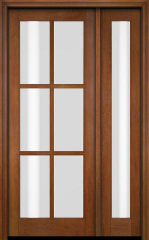 WDMA 38x80 Door (3ft2in by 6ft8in) Exterior Swing Mahogany 6 Lite TDL Single Entry Door Full Sidelight 4