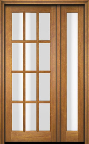 WDMA 38x80 Door (3ft2in by 6ft8in) Exterior Swing Mahogany 12 Lite TDL Single Entry Door Full Sidelight 1