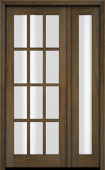 WDMA 38x80 Door (3ft2in by 6ft8in) Exterior Swing Mahogany 12 Lite TDL Single Entry Door Full Sidelight 3