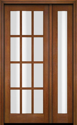 WDMA 38x80 Door (3ft2in by 6ft8in) Exterior Swing Mahogany 12 Lite TDL Single Entry Door Full Sidelight 4