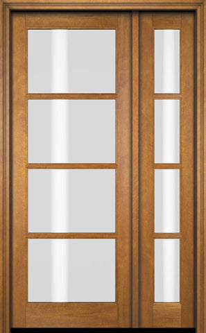 WDMA 38x80 Door (3ft2in by 6ft8in) Exterior Swing Mahogany 4 Lite TDL Single Entry Door Sidelight 1