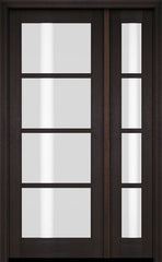 WDMA 38x80 Door (3ft2in by 6ft8in) Exterior Swing Mahogany 4 Lite TDL Single Entry Door Sidelight 2