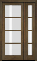WDMA 38x80 Door (3ft2in by 6ft8in) Exterior Swing Mahogany 4 Lite TDL Single Entry Door Sidelight 3