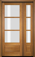 WDMA 38x80 Door (3ft2in by 6ft8in) Exterior Swing Mahogany 3/4 3 Lite TDL Single Entry Door Sidelight 2
