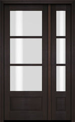 WDMA 38x80 Door (3ft2in by 6ft8in) Exterior Swing Mahogany 3/4 3 Lite TDL Single Entry Door Sidelight 3