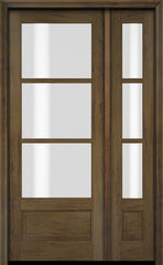 WDMA 38x80 Door (3ft2in by 6ft8in) Exterior Swing Mahogany 3/4 3 Lite TDL Single Entry Door Sidelight 4