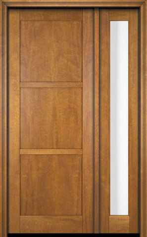 WDMA 38x80 Door (3ft2in by 6ft8in) Exterior Swing Mahogany 3 Panel Windermere Shaker Single Entry Door Sidelight 1