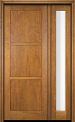 WDMA 38x80 Door (3ft2in by 6ft8in) Exterior Swing Mahogany 3 Panel Windermere Shaker Single Entry Door Sidelight 1