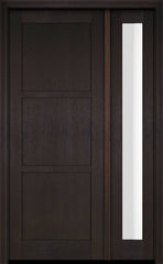 WDMA 38x80 Door (3ft2in by 6ft8in) Exterior Swing Mahogany 3 Panel Windermere Shaker Single Entry Door Sidelight 2