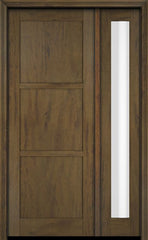 WDMA 38x80 Door (3ft2in by 6ft8in) Exterior Swing Mahogany 3 Panel Windermere Shaker Single Entry Door Sidelight 3