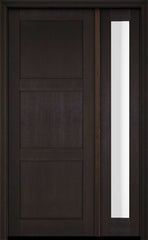 WDMA 38x80 Door (3ft2in by 6ft8in) Exterior Swing Mahogany Modern 3 Flat Panel Shaker Single Entry Door Sidelight 2