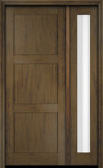 WDMA 38x80 Door (3ft2in by 6ft8in) Exterior Swing Mahogany Modern 3 Flat Panel Shaker Single Entry Door Sidelight 3