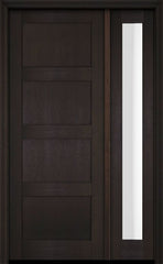 WDMA 38x80 Door (3ft2in by 6ft8in) Exterior Swing Mahogany Modern 4 Flat Panel Shaker Single Entry Door Sidelight 2