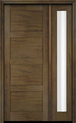 WDMA 38x80 Door (3ft2in by 6ft8in) Exterior Swing Mahogany Modern 4 Flat Panel Shaker Single Entry Door Sidelight 3