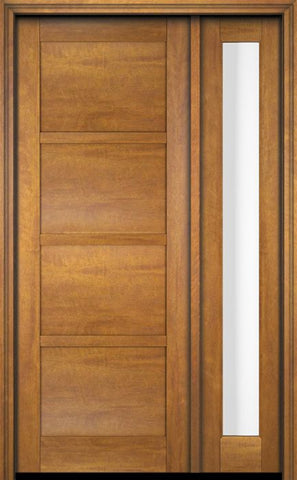 WDMA 38x80 Door (3ft2in by 6ft8in) Exterior Swing Mahogany 4 Panel Windermere Shaker Single Entry Door Sidelight 1