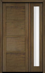 WDMA 38x80 Door (3ft2in by 6ft8in) Exterior Swing Mahogany 4 Panel Windermere Shaker Single Entry Door Sidelight 2