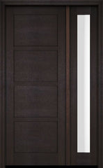 WDMA 38x80 Door (3ft2in by 6ft8in) Exterior Swing Mahogany 4 Panel Windermere Shaker Single Entry Door Sidelight 3